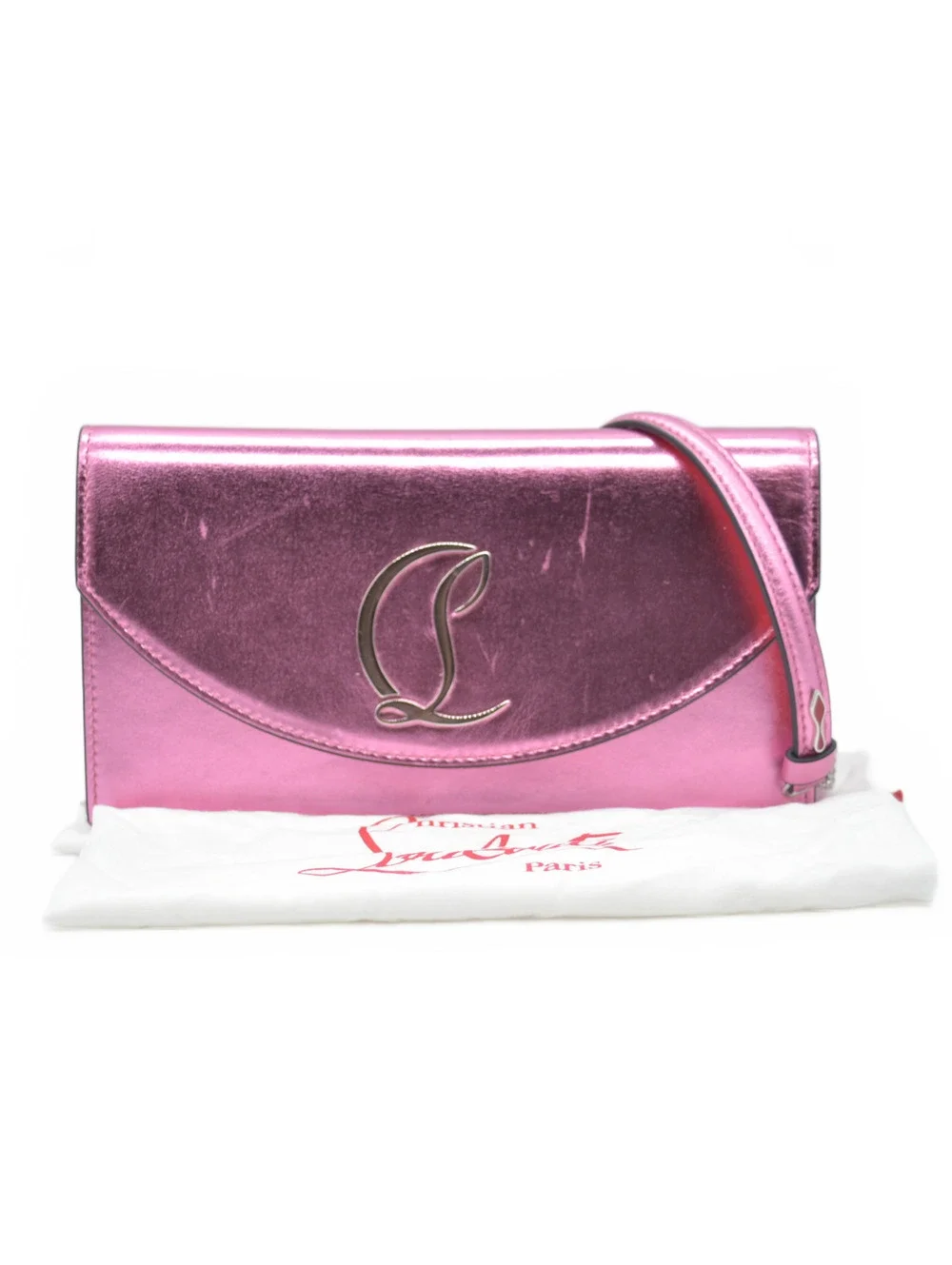 $1390 Christian Louboutin Calfskin Loubi54 Crossbody Clutch